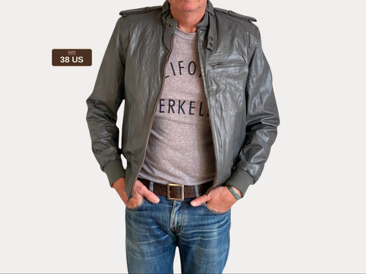 Size 38US (48EU) Vintage 80s Leather Jacket with Removable Lining
