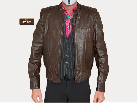 Vintage 70s Leather Jacket | Size 42US (52 EU)