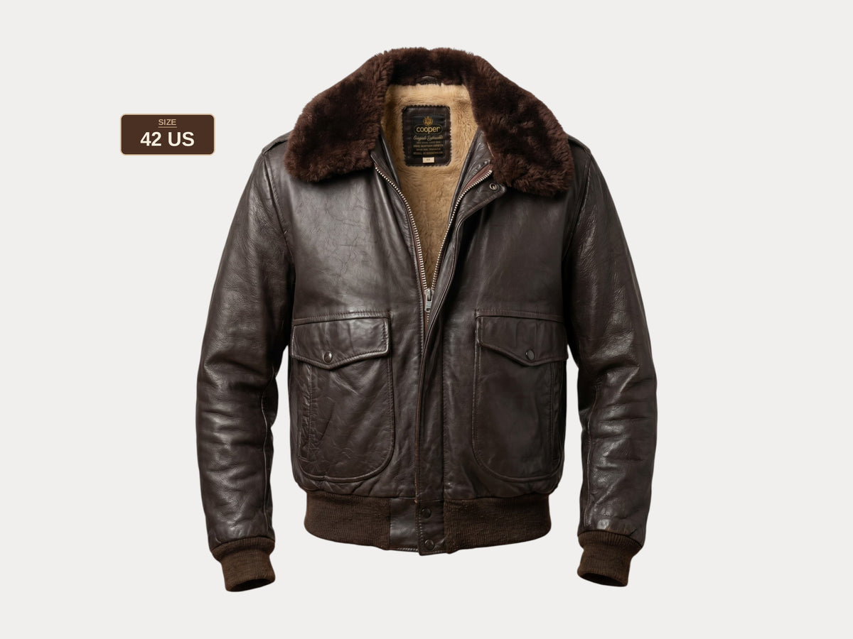 Vintage Cooper Leather Flight Bomber Jacket – Made in the USA | Size 42 US / 52 EU