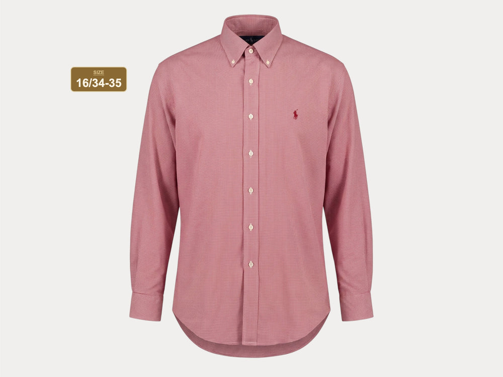 Vintage Ralph Lauren Yarmouth Houndstooth Shirt — Soft Cotton — Size 16/34-35