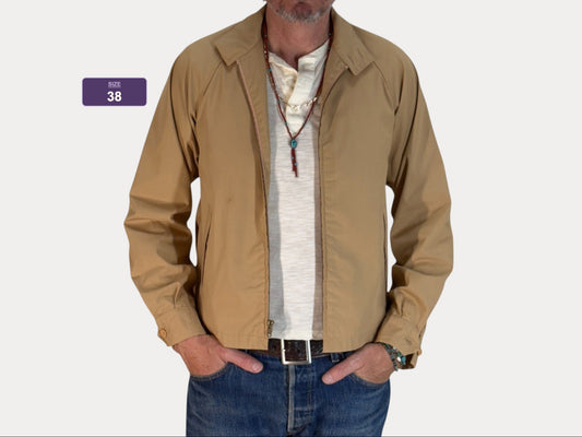 38 Reg , Vintage London Fog Lightweight Cotton-Blend Zip Jacket Made in USA. talon zipper