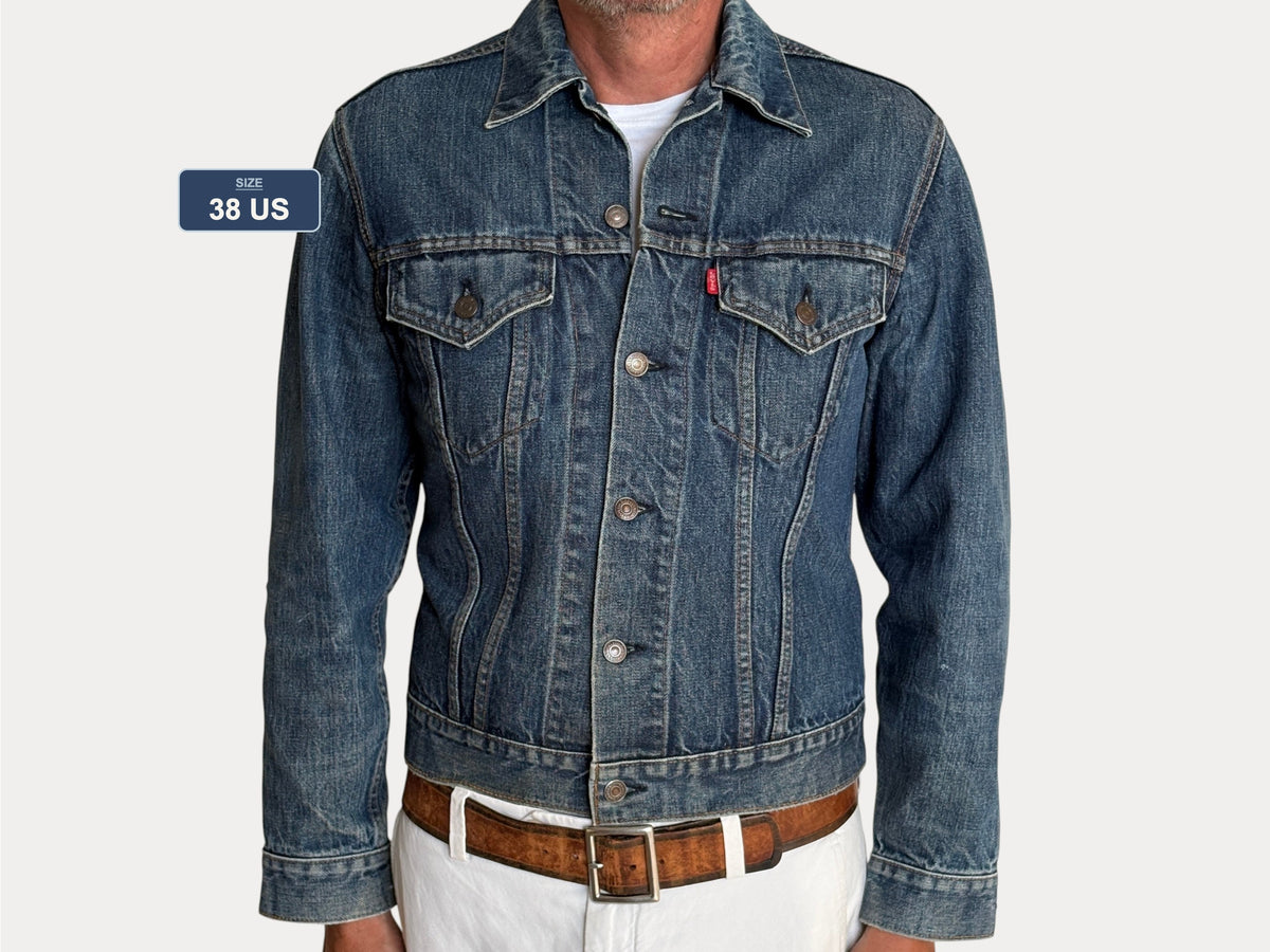 Size 38US / 48EU. Vintage Early 70s 2 pocket Levi’s Denim Jacket 70505 – Single Stitch, Made in USA-AJ357 Studio