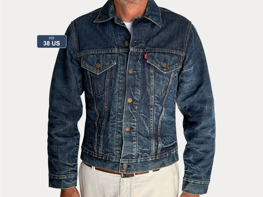 Vintage 70s Levi’s Type III 70505 Denim Trucker Jacket | Single Stitch | Size 38US | Made in USA | Classic Blue Jean Jacket | AJ357 Studio-AJ357 Studio