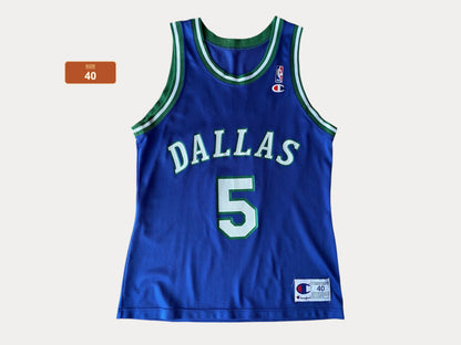 Size 40. VTG 90s NBA Champion Dallas #5 Kidd jersey  Made In USA