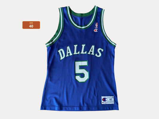 Size 40. VTG 90s NBA Champion Dallas #5 Kidd jersey  Made In USA