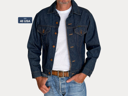Vintage 70s Wrangler Denim Jacket  2-Pocket Made in USA  Size 40US/50EU