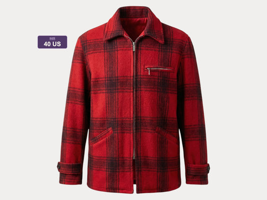 Size 40US / 50EU. Vintage 60s plaid wool hunting jacket