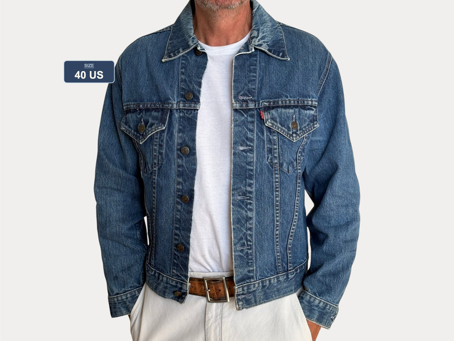 Vintage 70s Levi’s Type III Denim Trucker Jacket | Single Stitch | Size 40US | Classic 70505 Blue Jean Jacket | AJ357 Studio-AJ357 Studio