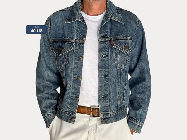Vintage 70s Levi’s denim jacket – 2 pocket trucker made in USA – size 40 US / 50 EU-AJ357 Studio