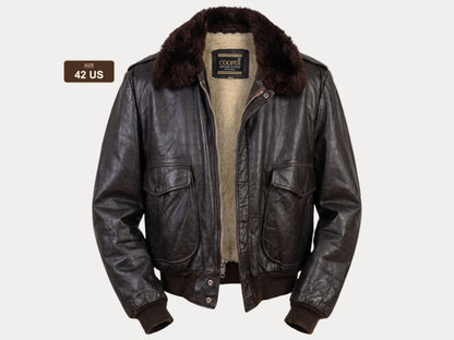 Vintage Flight leather jacket by Cooper – Made in the USA – Size 42 US / 52 EU-AJ357 Studio