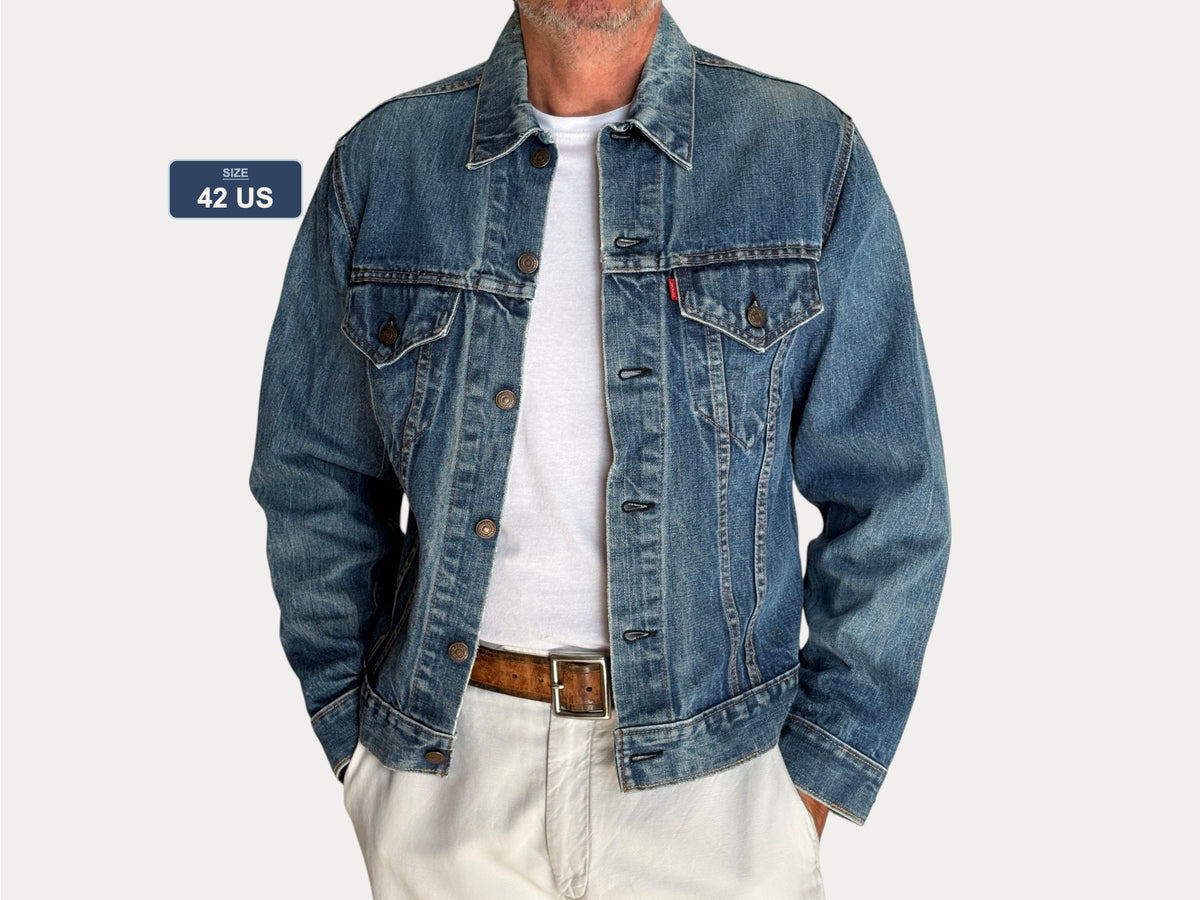 Vintage 70s Levi’s denim jacket – 2 pocket trucker made in USA – size 42 US / 52 EU-AJ357 Studio