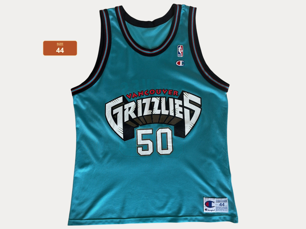 Champion Vancouver Grizzlies Bryant Reeves No. 50 Jersey Size 44 Teal Mesh NBA 90s-AJ357 Studio