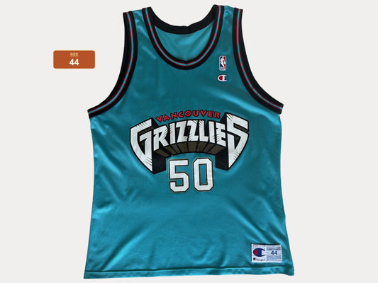 Champion Vancouver Grizzlies Bryant Reeves No. 50 Jersey Size 44 Teal Mesh NBA 90s