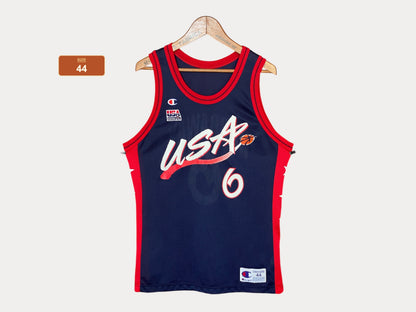 Camiseta vintage de la NBA del Dream Team, campeón olímpico, talla 44, Hardaway #6