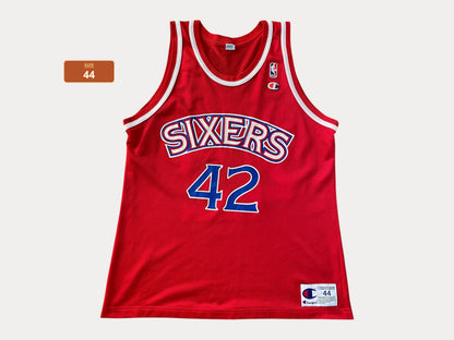 Authentic Size 44 Jerry Stackhouse #42 Philadelphia 76ers 90s Vintage NBA Jersey | Made by Champion