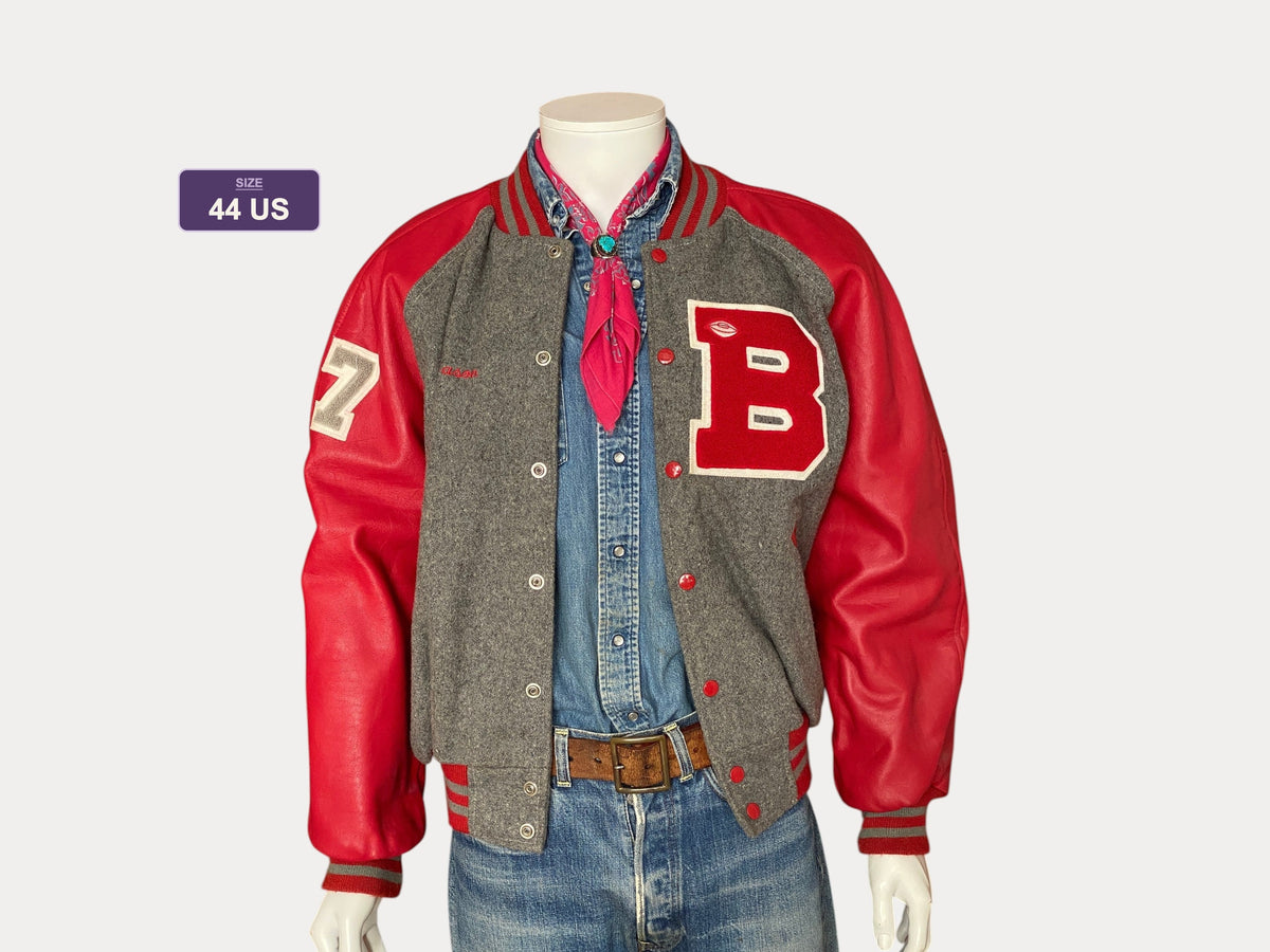 Size 44US ( Large) 90s Original Vintage letterman varsity jacket Made in USA-AJ357 Studio