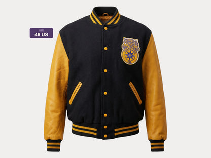 Vintage Teamster Varsity Leather Sleeve Jacket - Size 46USA (56 EU) | Made in USA-AJ357 Studio
