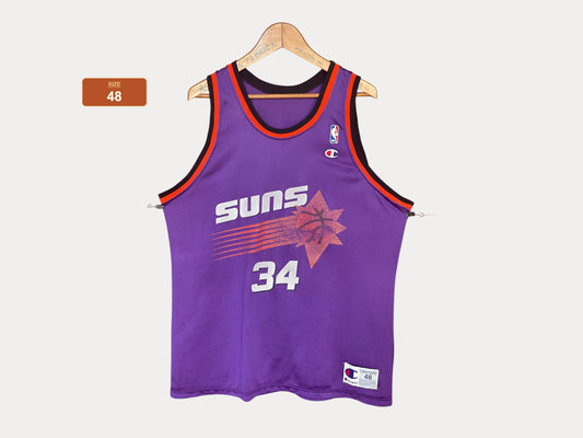 Vintage Suns NBA Jersey #34 Barker - Size 48 | Made In USA by Champion
