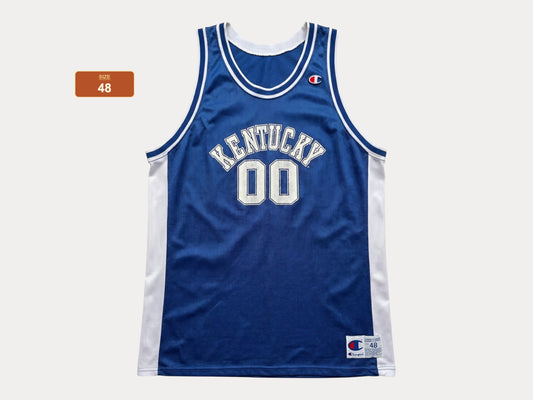 Champion Kentucky Wildcats #00 Jersey Size 48 Blue White Mesh 90s NCAA Made in USA
