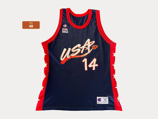 Size 48 David Robinson #14 Vintage Dream Team Olympic Champion NBA Jersey | Made in USA