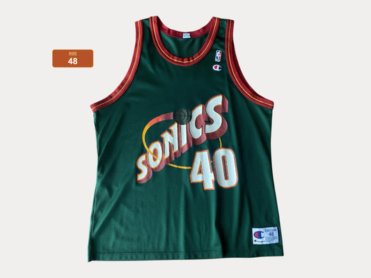 Size 48. VTG 90s NBA Champion Sonics Kemp # 40  Made In USA