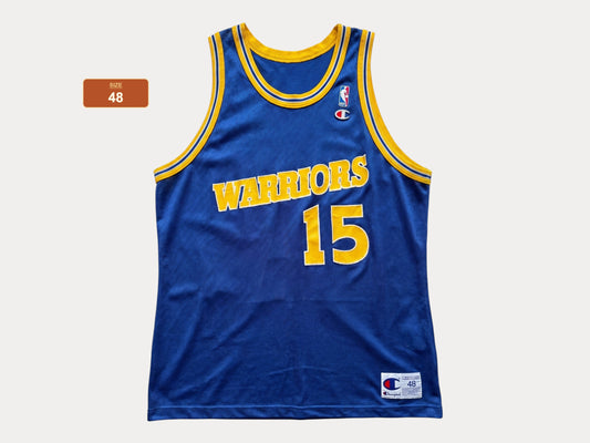 Champion Golden State Warriors Latrell Sprewell #15 Jersey Size 48 Blue Mesh 90s NBA USA