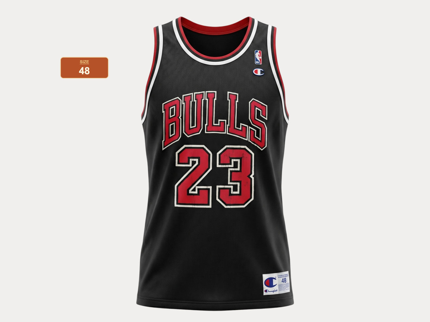 Champion Chicago Bulls #23 Jersey Size 48 Black Mesh Vintage 90s NBA Made in USA