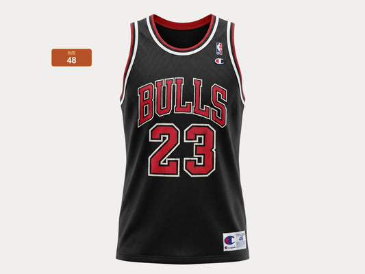 Champion Chicago Bulls #23 Jersey Size 48 Black Mesh Vintage 90s NBA Made in USA