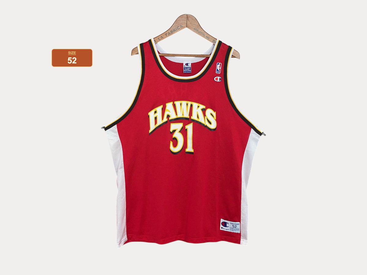 Vintage 90s Hawks Terry #31 NBA Jersey - Size 52 | Made by Champion