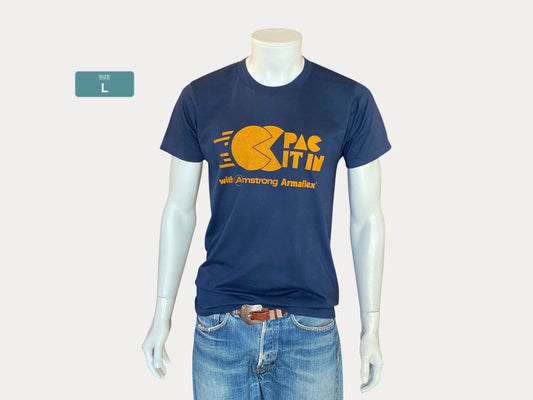 Large. Vintage 50/50 cotton 80s Pac It In T shirt Made In USA