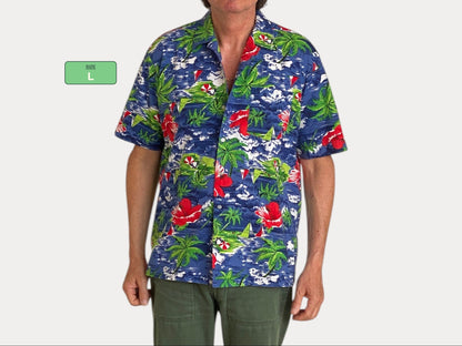 Size Large. Vintage 90s cotton Hawaiian shirt