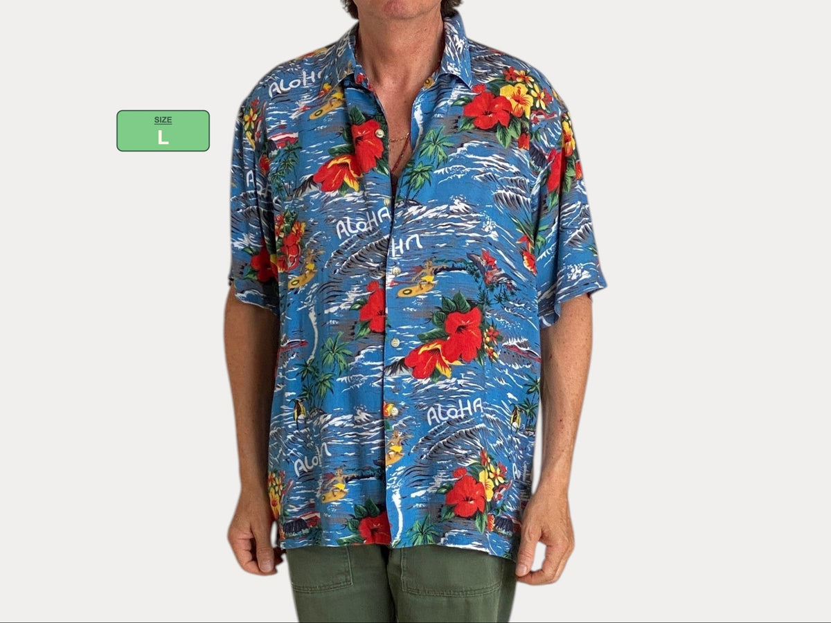 Size Large. Vintage 90s Hawaiian shirt