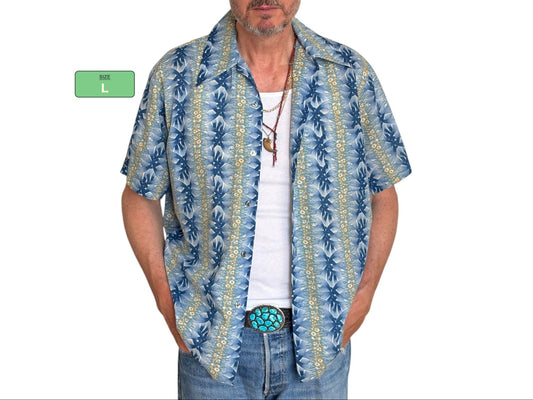 Large Vintage 70s Hawaiian Thin Cotton Shirt | Retro Island Fashion