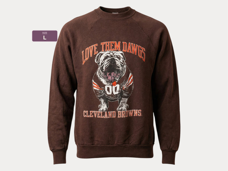 Size L 80s Crew Sweat Artex Cleveland Browns-AJ357 Studio