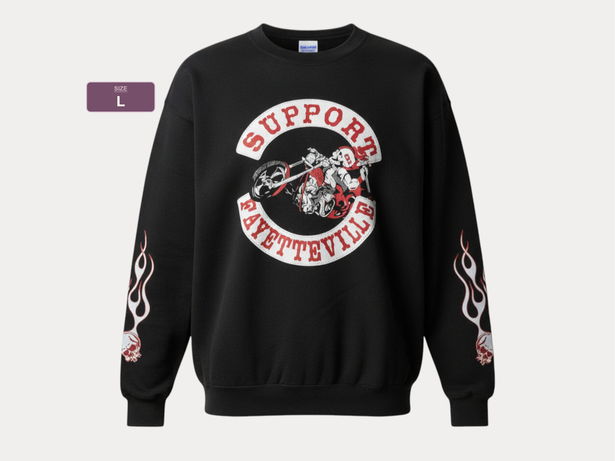 Size L Crew Sweat Support Fayetteville-AJ357 Studio