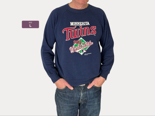 Size L Crew Neck Minnesota Twins 1987 Made in USA