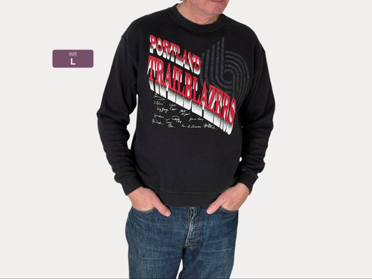 Size L Crew Neck Portland Trailblazers Made in USA By Hanes