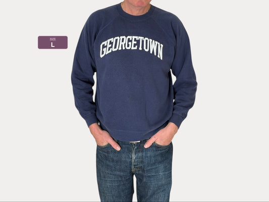 Size L Crew Neck Georgetown Made in USA By Hanes