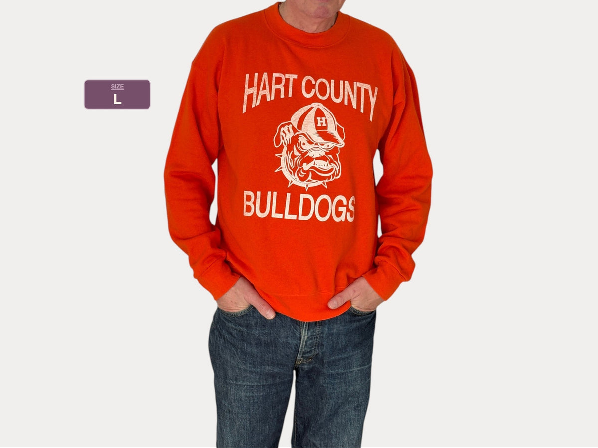 Size L Crew Neck Hart County Bulldogs Made In USA By Platinum Sweats-AJ357 Studio