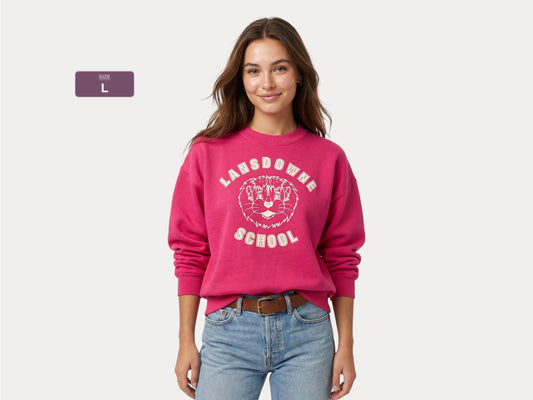 Large 90S Lansdowne School vintage sweatshirt made in usa by Jerzees
