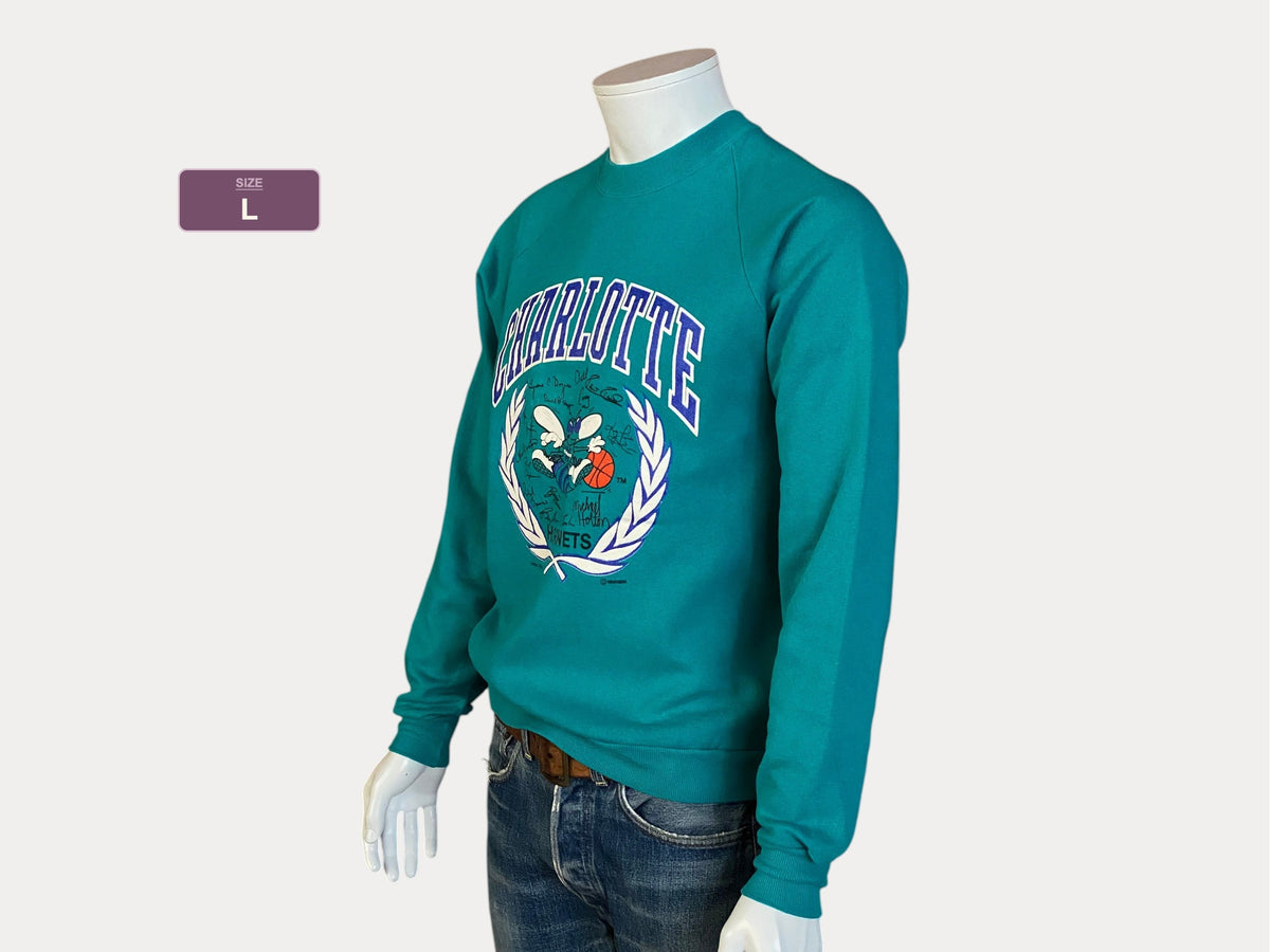 Vintage 80s Charlotte NBA Sweatshirt - Size L | Made in USA by Jerzees