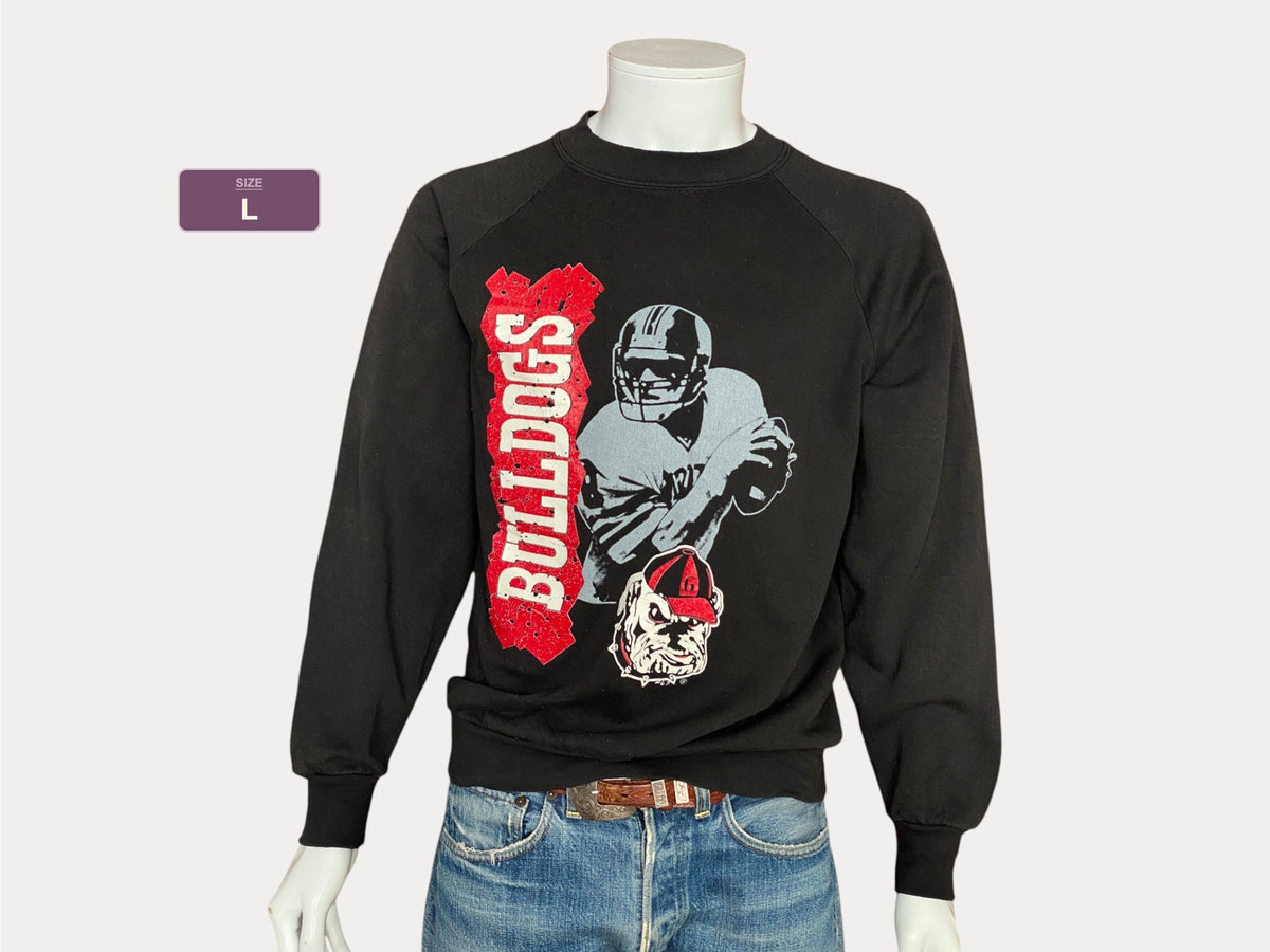 Large Vintage Bulldogs Football 80s Sweatshirt Made in USA | Retro Sports Apparel
