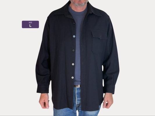 Size Large. Vintage 1940s US navy CPO (Chief Petty Officer)  wool shirt 1 Pocket  USN Military Issue