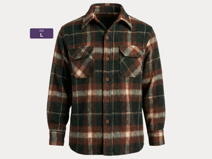 Size Large, 80s Heavy plaid shirt