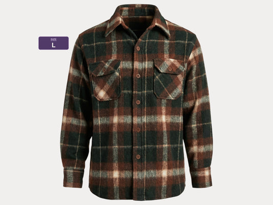 Size Large, 80s Heavy plaid shirt