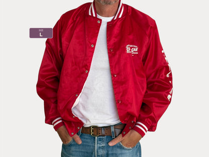 Vintage 1995 Cool Car Racing Team Satin Bomber jacket - Made in USA- Large