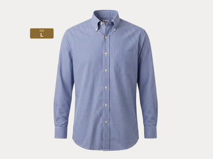 Brooks Brothers Relaxed Fit Button-Down Shirt 16-2 Large | Navy Gingham Cotton | Est 1818 | Mens Classic Shirt