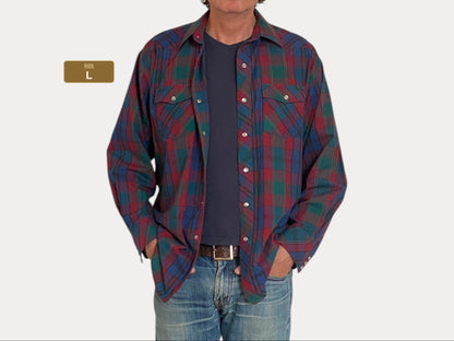 Large. Vintage 90’s plaid Flannel  western shirt