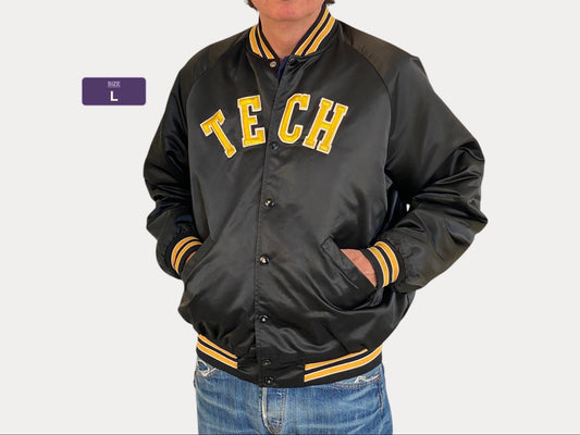 Large . Vintage Tech Satin  jacket Made in USA