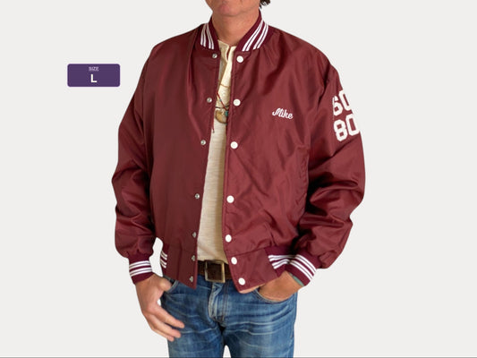 Large. 1991 Vintage Nylon track jacket / Varsity. Made in USA